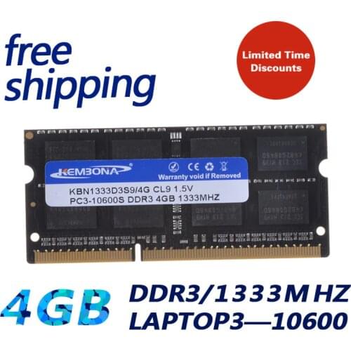 KEMBONA Promotion Laptop RAM Memory DDR3 4GB 1333MHZ SO-Dimm 204 pins + Free shipping