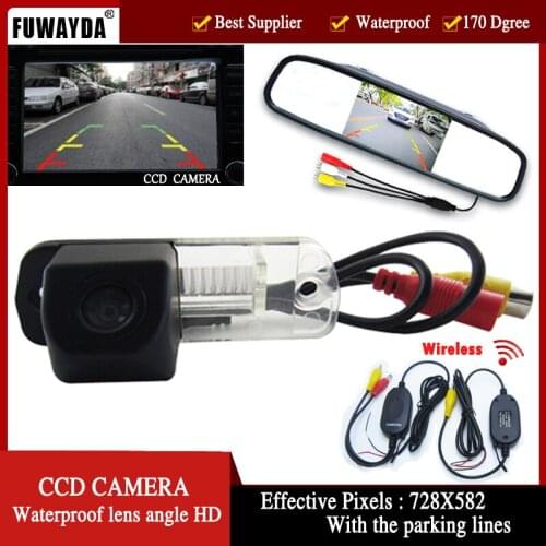 FUWAYDA 4.3'Mirror Monitor Parking+Car Rearview CCD Camera for Benz C-Class W203 E-Class W211 CLS-Class 300 W219 R350 R500 ML350