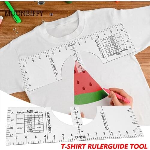 Transparent Acrylic T-Shirt Guide Ruler Vinyl Ruler Alignment Fabric Centering Tool Fabric DIY Crafts Sewing Accessories