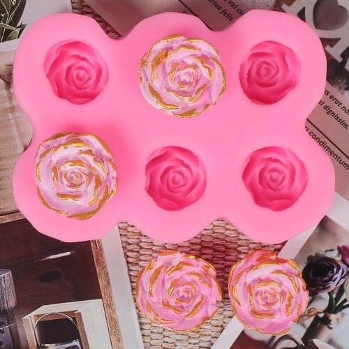 Rose Flower Silicone Molds Wedding Cupcake Topper Fondant Cake Decorating Tools Sugarcraft Candy Clay Chocolate Gumpaste Moulds