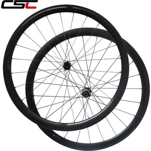 SAT No Outer Holes Center lock 700C Cyclocross Disc Wheels Straight Pull Hub Tubular Or Clincher U Shape Disc Brake Wheelset