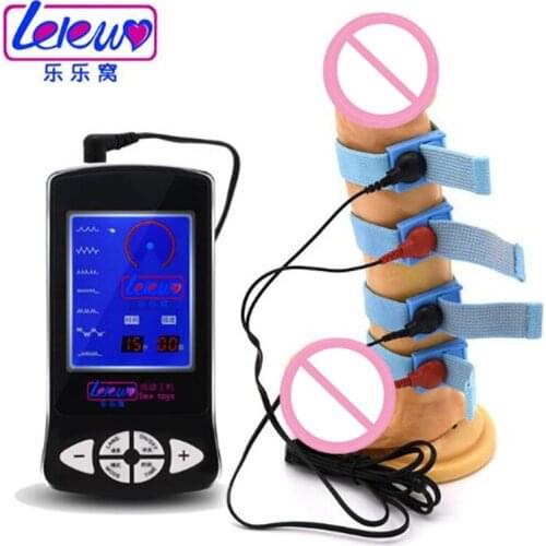 Sex Shop New Host Electric Shock Cock Ring Treatment Massage Gay Bdsm Bondage Penis Ring Electro Adult Game Sex Toys For Men