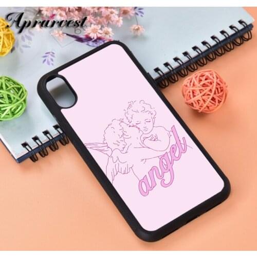 Aprarvest Pink Sweet Cherub Angels Silicone Rubber Phone Case Cover For iPhone 6 6S 7 8 PLUS X XS XR 11 12 MINI PRO MAX