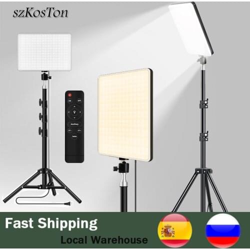 10inch LED Video Lighting Panel Photography Lamp EU Plug 3200k-6000k Photo Studio Fill Light With Tripod For Youtube VK Makeup