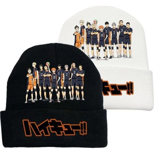 High School Volleyball Club Hat Haikyuu Winter Hat Beanie Cotton Knit Hat Skullies Beanie Hat Hip Hop Outdoor Hats Christmas Hat