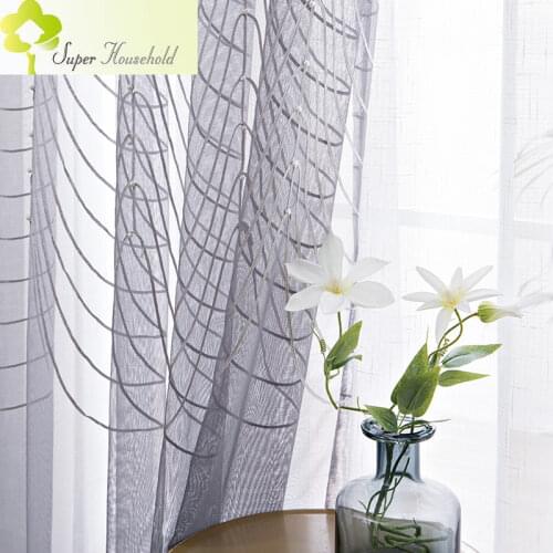 Luxury Gray Beautiful Endless Pearl Embroidery Pearl Tulle Curtains for Bedroom Living Room White Sheer Kitchen Window Screen