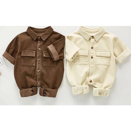 Spring Autumn Baby Boys Girls Rompers Long Sleeve Children Rompers 0-3Yrs New Newborn Boys Girls Corduroy Jumpsuits Clothes