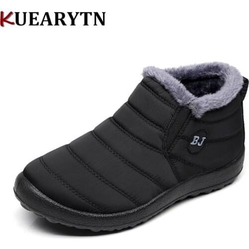 Size 35-46 Waterproof Women Winter Shoes Couple Unisex Snow Boots Warm Fur Inside Antiskid Bottom Keep Warm Mother Casual Boots
