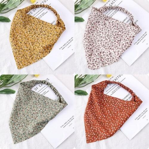 H:HYDE Prints Triangle Bandanas Hairband Flower Bandage Headband Women Elastic Hair Bands Headwrap Accessories