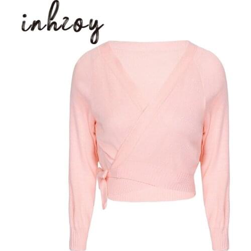 Adult Dancewear Warm-Up Cardigan Long Sleeve Knitted Wrap Tops Autumn Winter Ballet Latin Gymnastics Leotard Sweaters for Women