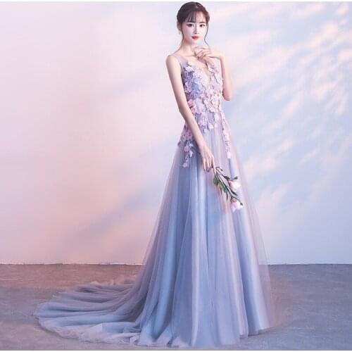 Banquet Evening Dress 2021 Elegant Temperament Long Tail Host Dress Skirt Women Wedding Elegant Birthday Party Prom Dress A067
