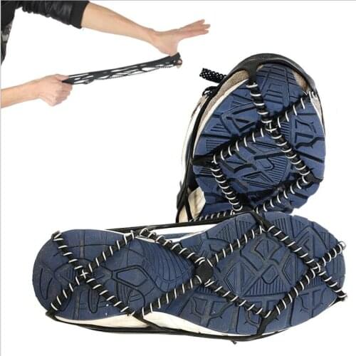 1 Pair Spring ice claw Universal outdoor Safety Anti-Skid Snow Ice Climbing Shoe Spikes Grips Crampons Cleats Overshoes