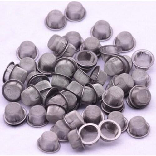 10PCs Stainless Steel Quartz Crystal Smoking Pipes Wand Metal Filters Accessories Filter screen 16x12x8mm