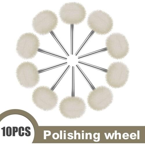 10Pcs Polishing Buffing Cotton Grinding Sanding Head Abrasive Buffing Wheel Rotary Tool Grinder 3.0 Handle Yarn Wheel Mini Brush