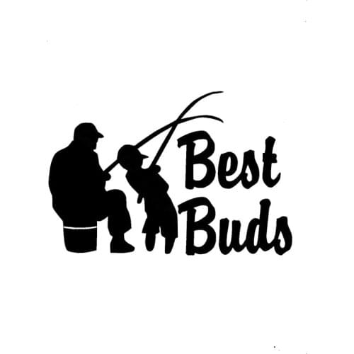 19.1CM*12.7CM Vinyl Decal Sticker Best Buds Fishing Car Stickers Motorcycle Decorating Stickers Accessories Black Sliver C8-0748