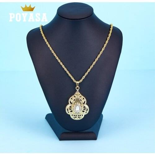2020 AUG Moroccan Caftan wedding gold color necklace with pendant for women fashion jewelry