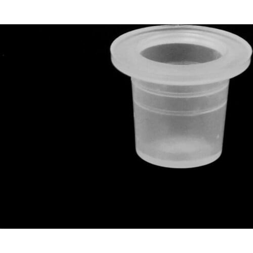 250pc Small Clear White Plastic Tattoo Ink Pigment Cups Caps Holder Supplies