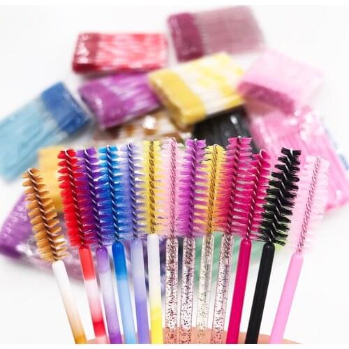 50PCS Eyelash Brushes Disposable Mascara Wands Lash Makeup Brushes Applicator Spoolers Eye Lashes Cosmetic Brush Makeup Tools