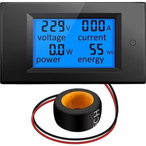 AC 80-260V 100A Digital Current Voltage Amperage LCD Power Meter DC Volt Amp Testing Gauge Monitor Power Energy Tester Ammeter V