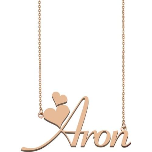 Aron Name Necklace Collars Custom Name Necklace for Women Girls Best Friends Birthday Wedding Christmas Mother Days Gift