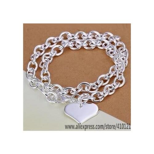 N251 Free Shipping Silver Plated Fine Jewelry,Wholesale Sterling-Sterling-Silver Charms Fashion Pendant Multi Hearts Necklace