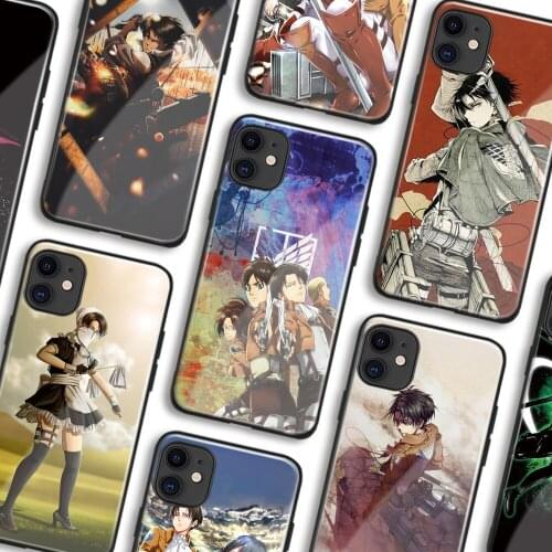 Attack on Titan Levi Ackermann Anime Phone Cases For IPhone 11 12 Mini Pro XS Max 6s X XR 6 7 8 Plus SE Soft Shell Glass Cover