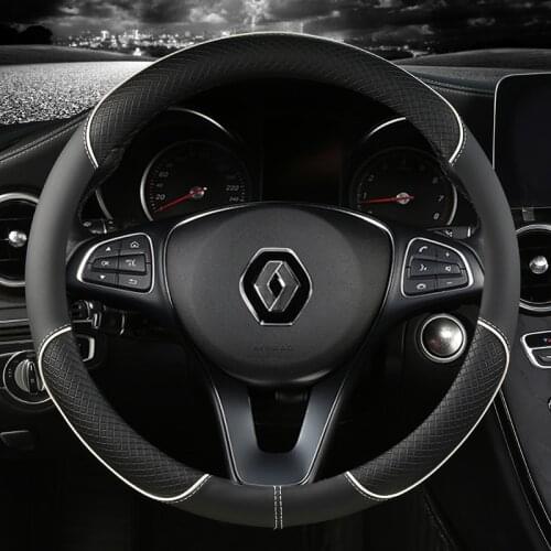 For Renault Scenic 1 2 3 4 Grand Scenic Megane Car Steering Wheel Cover Microfiber Leather Auto Accessories