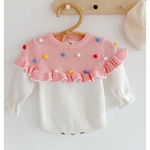 Spring Autumn Toddler Clothing Baby Girls Rompers Kids Baby Clothing Baby Girl Long Sleeve Knit Venonat Rompers