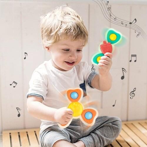 Children Classic Funny Kids Toys Cute Cartoon Insects Suction Cup Spinner Toy Flower Spin Top Bath Toys For Children