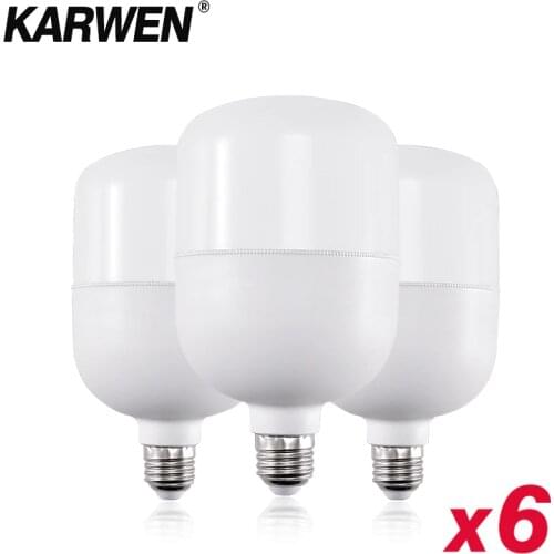 6pcs/Lot LED Bulb E27 5W 10W 15W 20W 30W No Flicker 220V Energy Saving Lamp Light Lampada LED Spotlight Table Lamp Lamps
