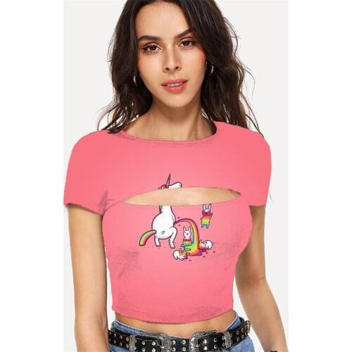 Somepet Unicorn T-shirt Women Animal Tshirts Casual Rainbow Tshirt Printed Harajuku T-shirts 3d Womens Clothing Summer Fashion