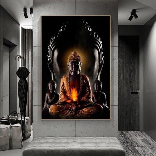 God Buddha Canvas Art Buddhism Posters Canvas Painting Posters and Prints Cuadros Wall Art for Living Room Home Decor (No Frame)