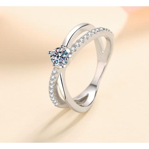 Moissanite 0.3CT Ring Passed Diamond Test Perfect Cut Double Drop Shape 925 Sterling Silver Diamond Rings Luxury Fashion Gift