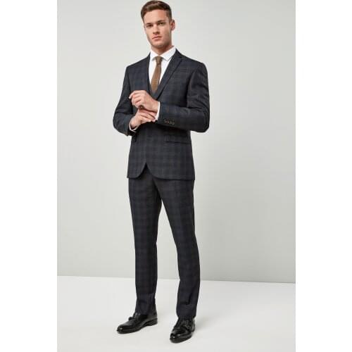 3Pieces Mens Suit Custom Made Plaid Skinny Formal Wide-Waisted Single Breasted Business Casual Party Wedding Groomsman