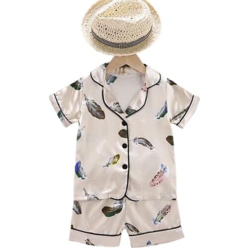 Summer Kids Girls Sleepwear Pajamas Sets Nightwear Baby Boys Clothes Homewear Short Sleeve Blouse Tops+Shorts Pajama Set