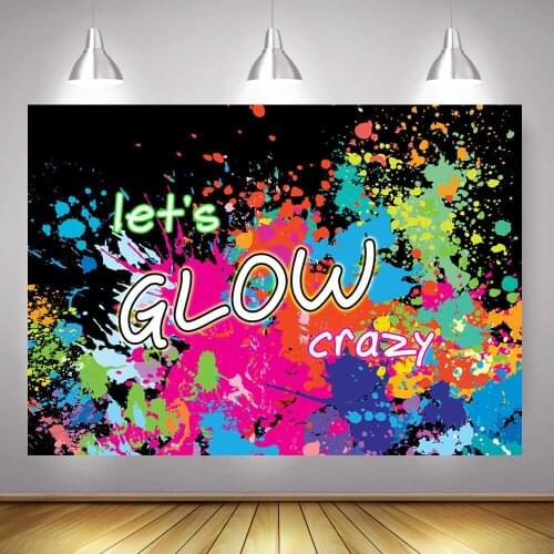 Lets Grow Crazy Party Backdrop Decoration Photocall Splatter Birthday Background for Photo Studio Graffiti Painting Photobooth