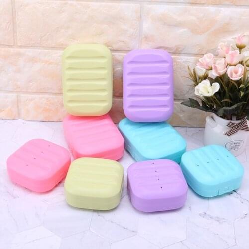 Mini Soap Box Bathroom Dish Plate Case For Home Shower Outdoor Travel Use Random color soap Container Cute