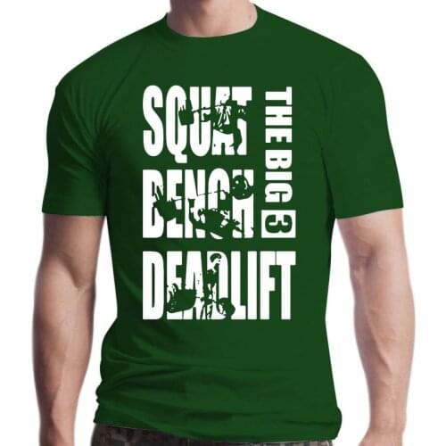 New Printed T-shirt crew neck Powerlifting Big 3 Squat Benches Deadlift Great Cotton Simple Mens 2021 fashion trend