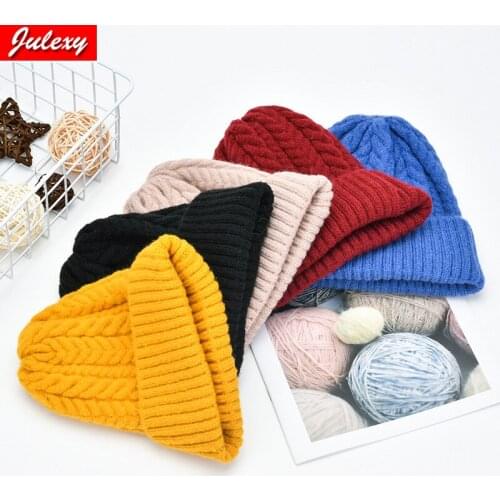 New Twisted Woolen Hat Womens Autumn And Winter Korean Version Of Warmth And Cold Woolen Knit Hat Lovers All-match Male Hat
