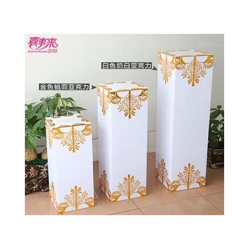 New wedding square cylinder square style road guide cake dessert table road guide wedding props acrylic road guide