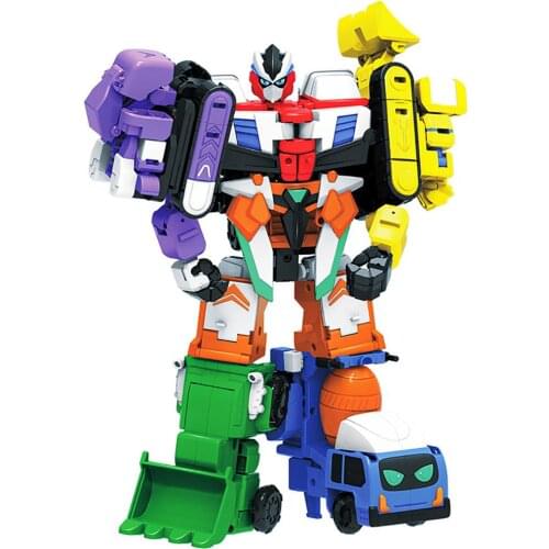 New 6 In 1 Transformation Robot Engineering Vehicle Toy Intelligence Action Figures 30cm Deformation Toys Gifts For Kids CT0062