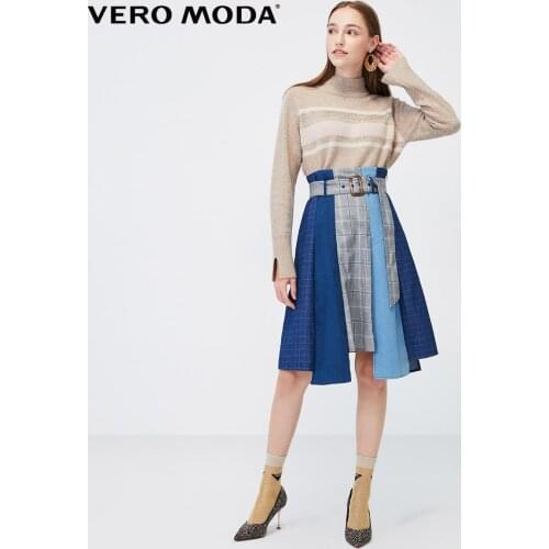 Vero Moda Women Vintage Plaid Assorted Color Asymmetric Denim High Waist Skirt | 320137502
