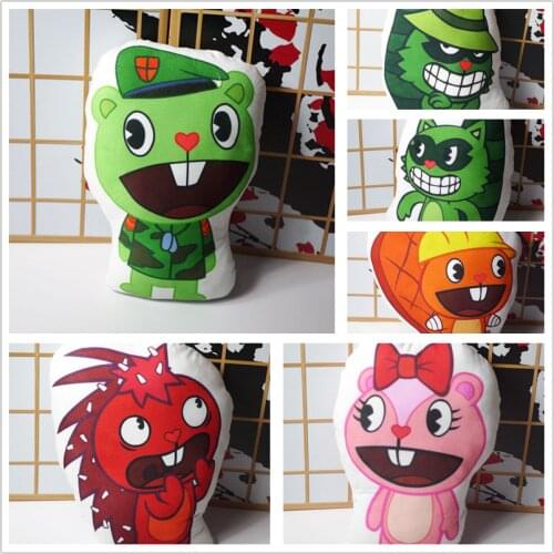 HTF Plush Toys Happy Tree Friends Nutty Flippy Flaky Giggles Cuddles Lumpy Sniffles Figure Pillow Cosplay Doll 9 Styles 40cm