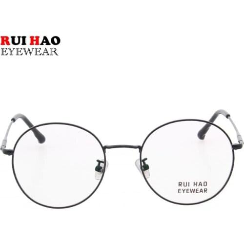 Rui Hao Eyewear Brand Women Eyeglasses Frame Round Glasses Frame Men Super Light Titanium Eyeglasses Optical Spectacles 6621