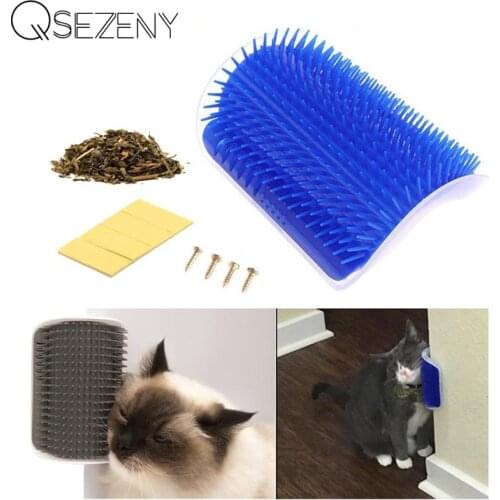 Pet Product For Cat Self Groomer Wall Brush Corner Cat Massage Self Groomer Comb Brush With Catnip Cat Rubs with a Tickling Comb