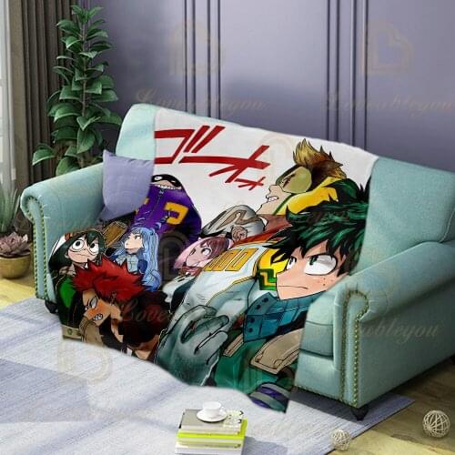 3D Print Warm Sofa Blanket My Hero Academia Anime Todoroki Shouto Bakugo Katsuki Bed Flannel Sleeping Bedding Blanket WIinter