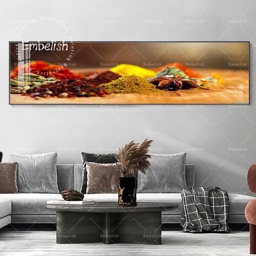 Embelish Various Colorful Spices Herbs And Gains Modern Pictures Kitchen Resturant Wall Posters Home Decor HD Canvas Paintings