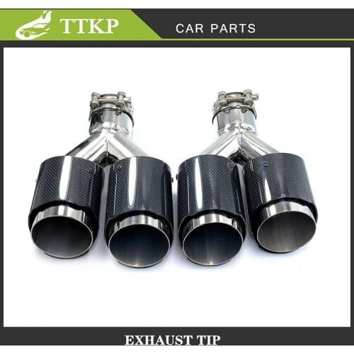 2 Piece Air Inlet 48/57/80MM Outlet 76/89/101/114MM Exhaust Air Inlet 57MM Outlet 89MM Stainless Double Exit Exhaust Pipe