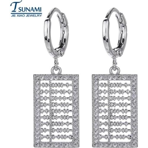 High quality pearlescent shape of micro-set zircon earrings, suitable for girls and womens fashion jewelry pendant drop ER-216