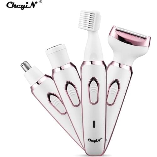 4 in 1 Electric Women Epilator Bikini Body Armpit Electric USB Rechargeable Hair Removal Trimmer Quick Safe Hair Removal Shaver
